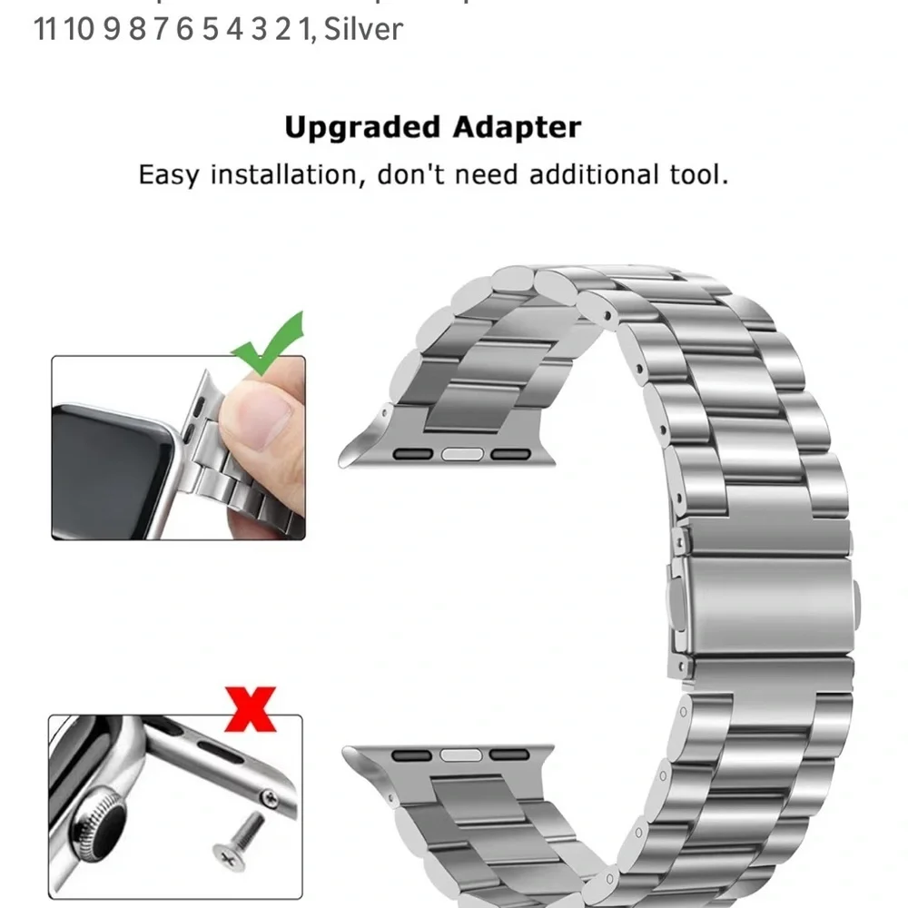 Arche Silver Metal Watch Band